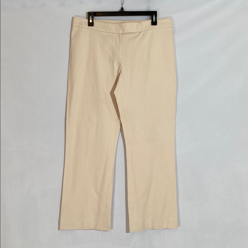 Valentino Roma Trouser Pants Size 12 lightweight Cotton Flare Cream